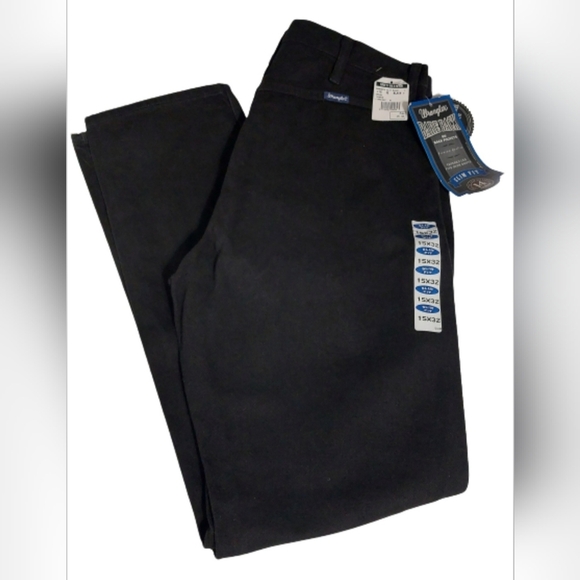 Black 15x 32 Wrangler Tapered Leg‎ Slim Fit NBP - Picture 1 of 9